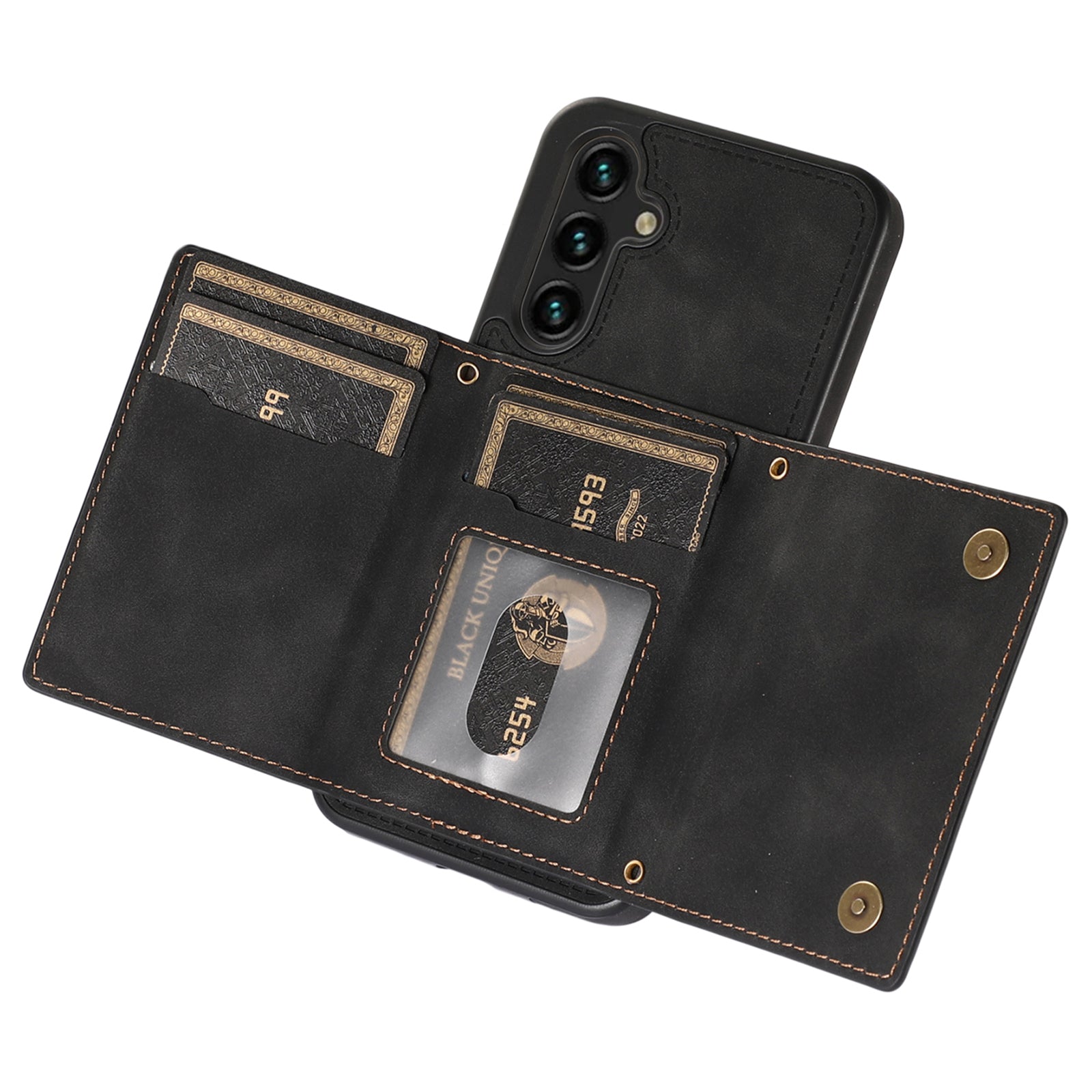 For Samsung Galaxy A16 5G / 4G Case Wallet RFID Blocking TPU Leather Phone Cover with Lanyard - Black For Samsung Galaxy A16 5G / 4G Case Wallet RFID Blocking TPU Leather Phone Cover with Lanyard - Black
